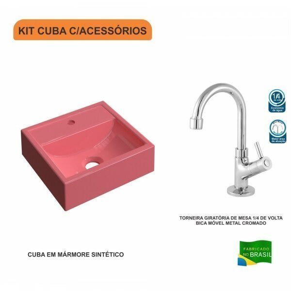 Kit Cuba Q32 com Torneira 1198 Metal 1/4 Volta - 3