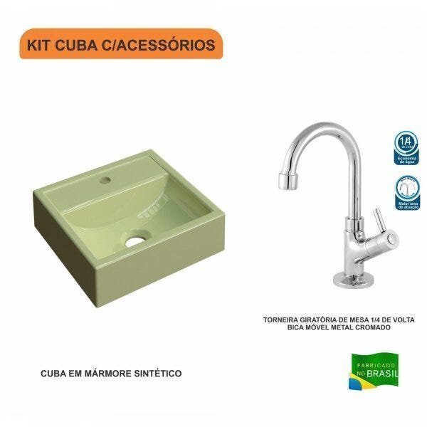 Kit Cuba Q32 com Torneira 1198 Metal 1/4 Volta - 3