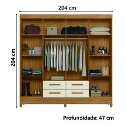 Guarda Roupa Casal Florida 8 Portas e 4 Gavetas Moval - 2