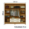 Guarda Roupa Casal Florida 8 Portas e 4 Gavetas Freijó Off White Moval - 2
