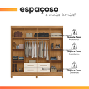 Ver imagem 6 de Guarda Roupa Casal Florida 8 Portas e 4 Gavetas Freijó Off White Moval