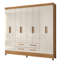 Ver imagem 2 de Guarda Roupa Casal Florida 8 Portas e 4 Gavetas Freijó Off White Moval