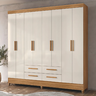 Guarda Roupa Casal Florida 8 Portas e 4 Gavetas Freijó Off White Moval - 3