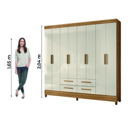 Guarda Roupa Casal Florida 8 Portas e 4 Gavetas Moval - 6