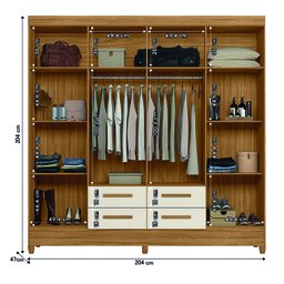 Guarda Roupa Casal Florida 8 Portas e 4 Gavetas Moval - 3