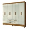 Guarda Roupa Casal Florida 8 Portas e 4 Gavetas Freijó Off White Moval - 5