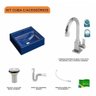 Kit Cuba Q32 com Torneira Luxo 1195 Metal e Válvula 1 Pol. Sifão Pvc e Flexivel - 3