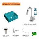 Ver imagem 3 de Kit Cuba Q32 com Torneira Luxo 1195 Metal e Válvula 1 Pol. Sifão Pvc e Flexivel