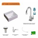 Ver imagem 3 de Kit Cuba Q32 com Torneira Luxo 1195 Metal e Válvula 1 Pol. Sifão Pvc e Flexivel