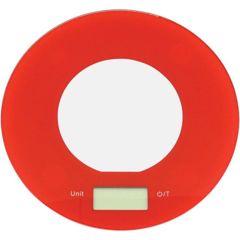 Colores Balança Digital 2x20x20cm 5kg Vidro Vermelho