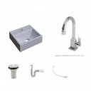 Ver imagem 2 de Kit Cuba Q32 com Torneira Luxo 1195 Metal e Válvula 1 Pol. Sifão Pvc e Flexivel