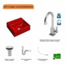 Kit Cuba Q32 com Torneira Luxo 1195 Metal e Válvula 1 Pol. Sifão Pvc e Flexivel - 3