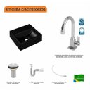 Ver imagem 3 de Kit Cuba Q32 com Torneira Luxo 1195 Metal e Válvula 1 Pol. Sifão Pvc e Flexivel