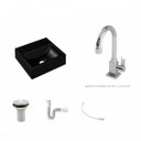 Ver imagem 2 de Kit Cuba Q32 com Torneira Luxo 1195 Metal e Válvula 1 Pol. Sifão Pvc e Flexivel