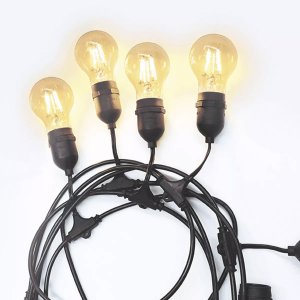 Varal de Luzes 10 Metros 10 Bocais Extensivel Cordao Decoraçao Enorme Festa Evento Comemoraçao Forma