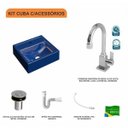 Ver imagem 3 de Kit Cuba Q32 com Torneira Luxo 1195 Metal e Válvula Click 1"b Sifão Pvc e Flexivel Compace