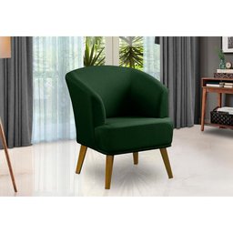 Poltrona Para Sala Decorativa Thais Linho Verde Adonai Estofados - 1