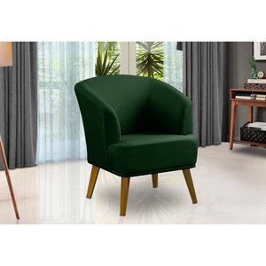 Poltrona Para Sala Decorativa Thais Linho Verde Adonai Estofados