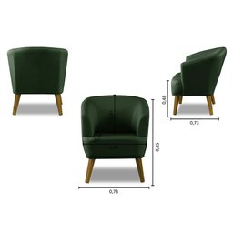 Poltrona Para Sala Decorativa Thais Linho Verde Adonai Estofados - 2