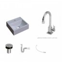 Ver imagem 2 de Kit Cuba Q32 com Torneira Luxo 1195 Metal e Válvula Click 1"b Sifão Pvc e Flexivel Compace