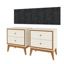 Ver imagem 2 de Kit Quarto Casal 2 Mesas de Cabeceira Arruna Mdf 2 Gavetas e Cabeceira Casal 1,40 Autocolante -