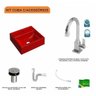 Kit Cuba Q32 com Torneira Luxo 1195 Metal e Válvula Click 1"b Sifão Pvc e Flexivel Compace - 3