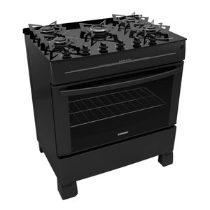 Fogão Itatiaia Electra Glass 5 Bocas - Mesa de Vidro - Acendimento Automático - Preto