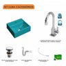 Kit Cuba Q32 com Torneira Luxo 1195 Metal e Válvula Click 1 Pol. e Sifão Pvc e Flexivel - 3