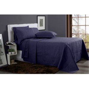 Kit Colcha Cobre Leito New Every Day Casal Boston Marinho Sonhare Sultan