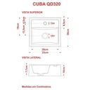 Ver mais imagens de Kit Cuba Q32 com Torneira Luxo 1195 Metal e Válvula Click 1 Pol. e Sifão Pvc e Flexivel