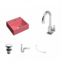 Ver imagem 2 de Kit Cuba Q32 com Torneira Luxo 1195 Metal e Válvula Click 1 Pol. e Sifão Pvc e Flexivel