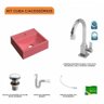 Kit Cuba Q32 com Torneira Luxo 1195 Metal e Válvula Click 1 Pol. e Sifão Pvc e Flexivel - 3