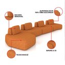 Ver imagem 3 de Sofá 4 Lugares Orgânico com Chaise e 3 Módulos Berlim bouclê Caramelo K01 - D’Rossi