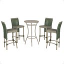 Ver imagem 1 de Mesa Bistrô e 4 Banquetas Roma Fendi Corda Estofado 8 Trama Verde
