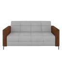 Ver imagem 5 de Sofá Living Decorativo Houston 2 Lugares 200cm Pés em Metal Veludo/ Pu Cinza/ Marrom G33 - Gran Belo