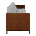 Ver imagem 6 de Sofá Living Decorativo Houston 2 Lugares 200cm Pés em Metal Veludo/ Pu Cinza/ Marrom G33 - Gran Belo