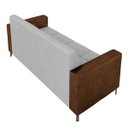 Ver imagem 7 de Sofá Living Decorativo Houston 2 Lugares 200cm Pés em Metal Veludo/ Pu Cinza/ Marrom G33 - Gran Belo