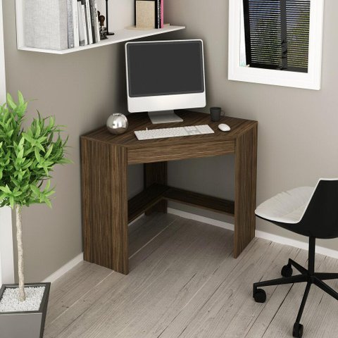 Escrivaninha/mesa Escritório de Canto Multimóveis Cr25064 Nogal
