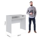 Ver imagem 6 de Escrivaninha Estudo Bit 90cm com 1 Gaveta Branco Fosco Colibri Moveis