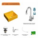 Ver imagem 3 de Kit Cuba Q32 com Torneira Luxo 1195 Metal e Válvula Click 1 Pol. 1/2 e Sifão Pvc e Flexivel