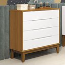 Ver imagem 2 de Cômoda Gaveteiro Classic Elfe Branco Acetinado Savana Amadeirado - Reller