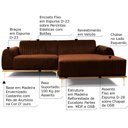 Ver imagem 3 de Sofá 4 Lugares com Chaise Base de Madeira Euro 265 Cm Telha