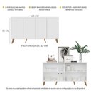 Ver imagem 4 de Aparador Buffet Retrô Multimóveis Veneza 4 Portas FG3556 Branco/Natural