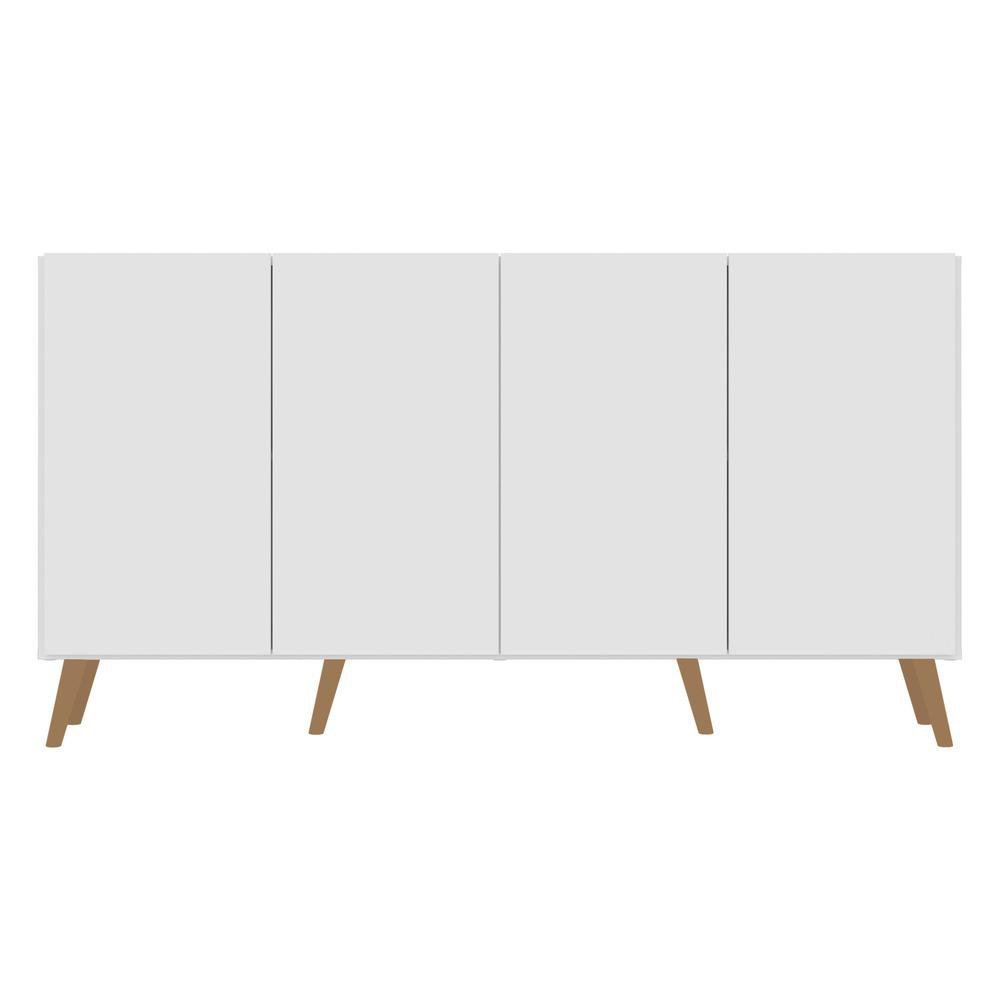 Aparador Buffet Retrô Multimóveis Veneza 4 Portas FG3556 Branco/Natural - 7