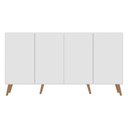 Ver imagem 7 de Aparador Buffet Retrô Multimóveis Veneza 4 Portas FG3556 Branco/Natural