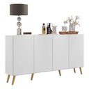 Ver imagem 1 de Aparador Buffet Retrô Multimóveis Veneza 4 Portas FG3556 Branco/Natural