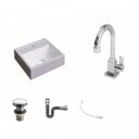 Ver imagem 2 de Kit Cuba Q32 com Torneira Luxo 1195 Metal e Válvula Click 1 Pol. 1/2 e Sifão Cromado e Flexivel