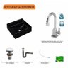 Kit Cuba Q32 com Torneira Luxo 1195 Metal e Válvula Click 1 Pol. 1/2 e Sifão Cromado e Flexivel - 3