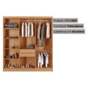 Ver imagem 3 de Guarda-Roupa Casal 100% MDF com 6 Portas e 2 Gavetas 180cm Multimóveis CR35543 Madeirado/Off White