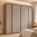 Ver imagem 1 de Guarda-Roupa Casal 100% MDF com 6 Portas e 2 Gavetas 180cm Multimóveis CR35543 Madeirado/Off White
